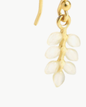 SMALL LEAF MOTIF EARRINGS IN ECRU - Romi Boutique