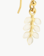 SMALL LEAF MOTIF EARRINGS IN ECRU - Romi Boutique