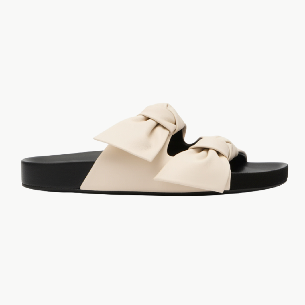 LENNYO BOW SANDALS IN CHALK - Romi Boutique