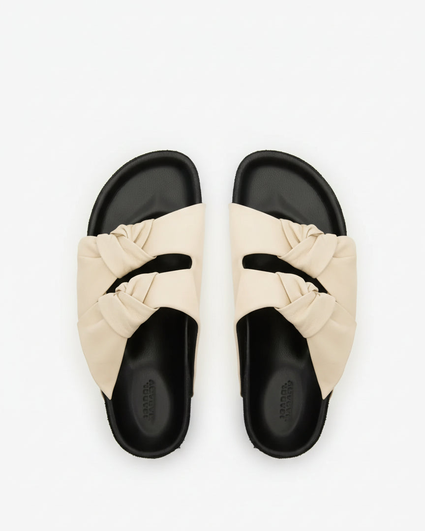 LENNYO BOW SANDALS IN CHALK - Romi Boutique