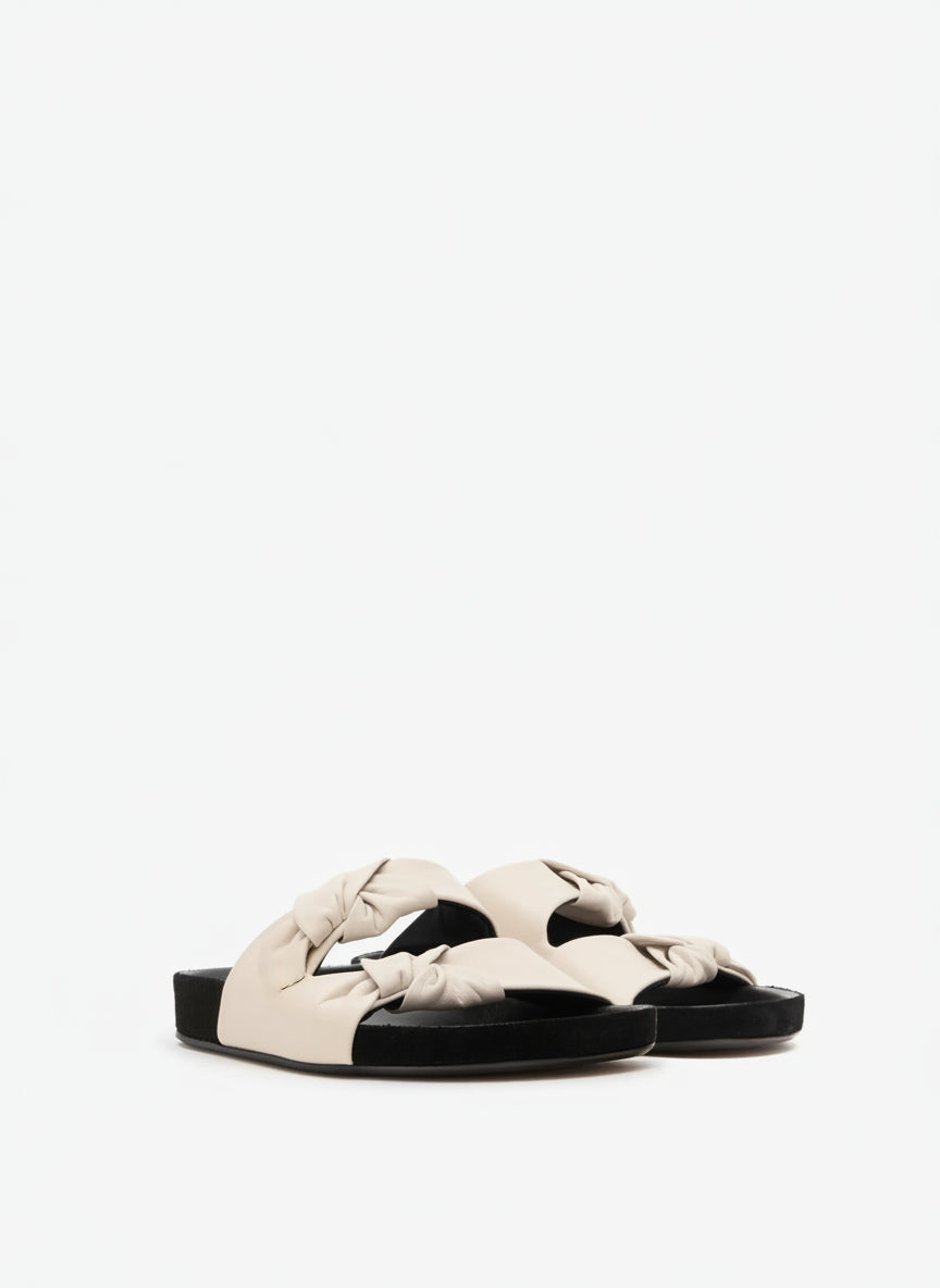 LENNYO BOW SANDALS IN CHALK - Romi Boutique