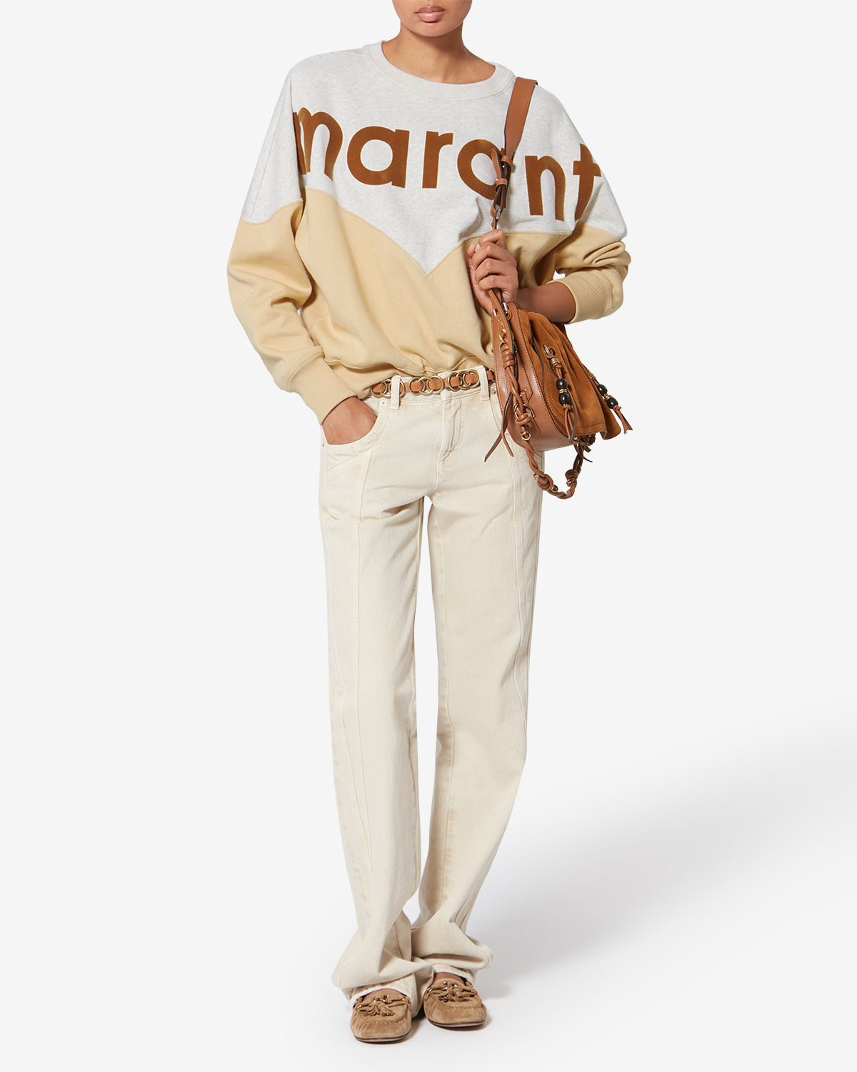 HOUSTON SWEATSHIRT IN LIGHT OCHRE - Romi Boutique