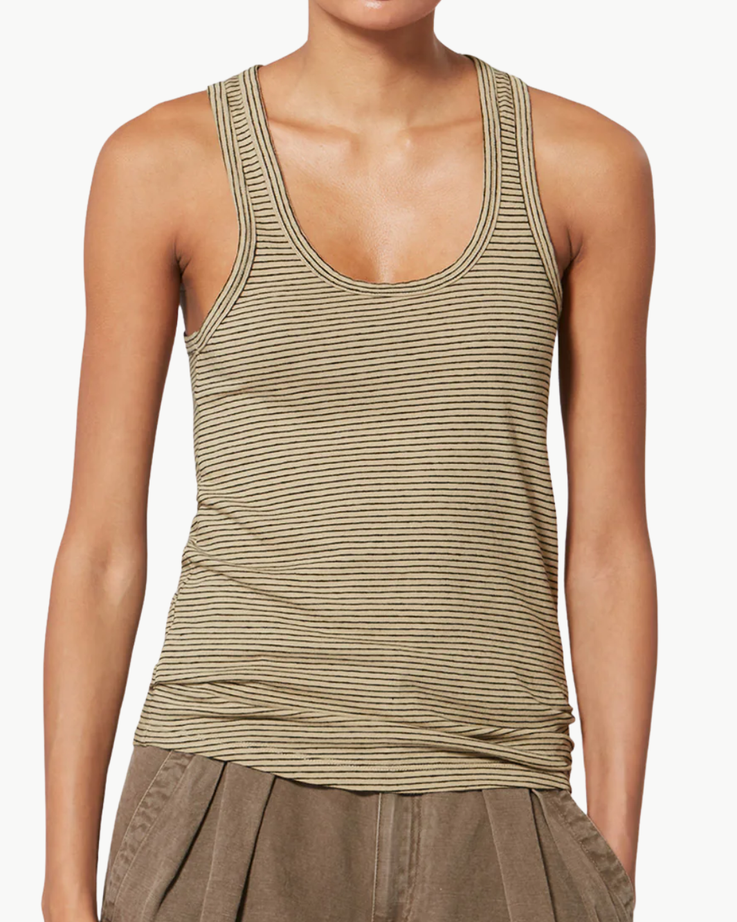 THEA T-SHIRT IN BLACK/BEIGE - Romi Boutique