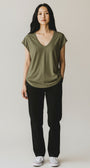 ZANKOU T-SHIRT IN DARK KHAKI - Romi Boutique