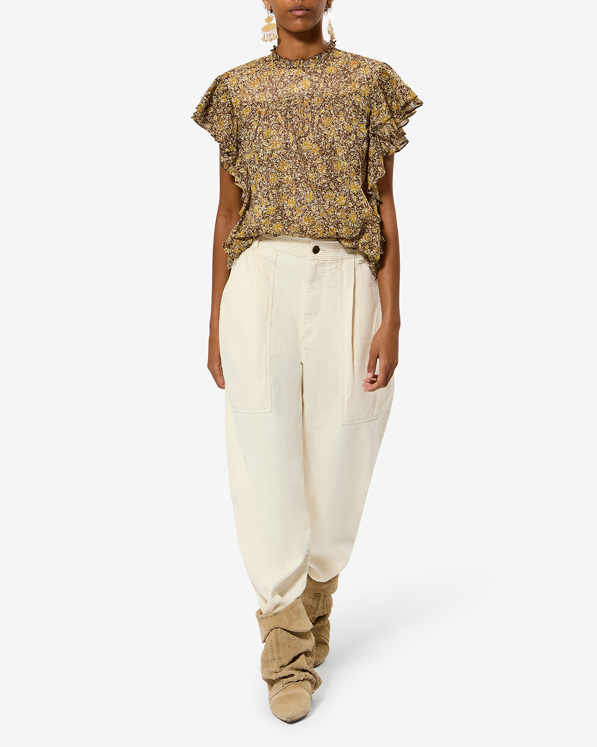DALIYANE TOP IN KHAKI - Romi Boutique