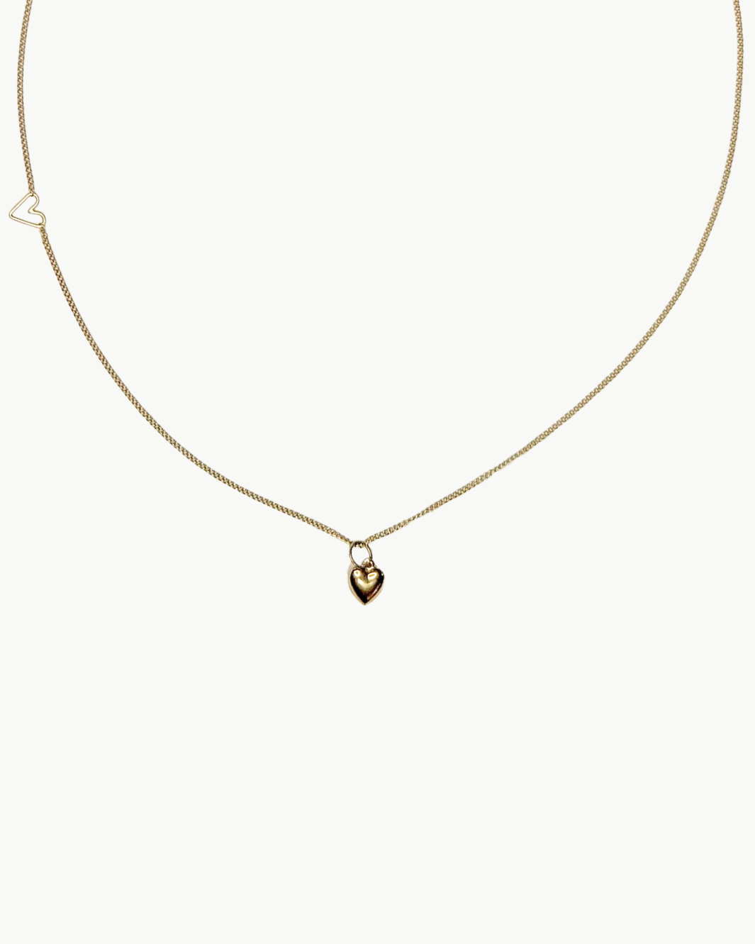 TINY PUFF HEART NECKLACE IN 14K GOLD - Romi Boutique