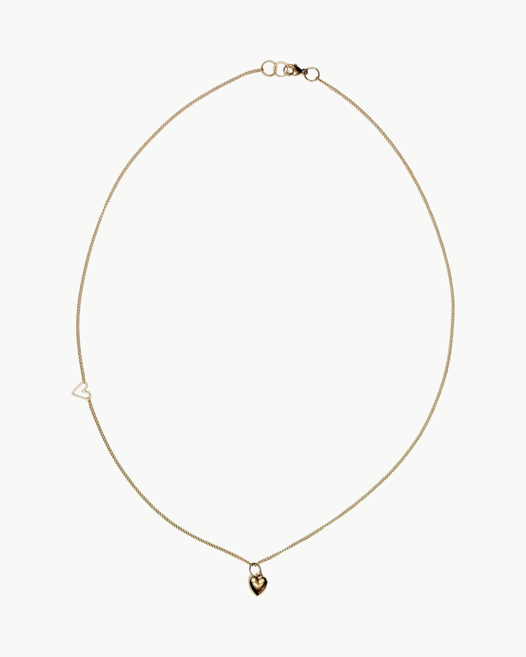 TINY PUFF HEART NECKLACE IN 14K GOLD - Romi Boutique