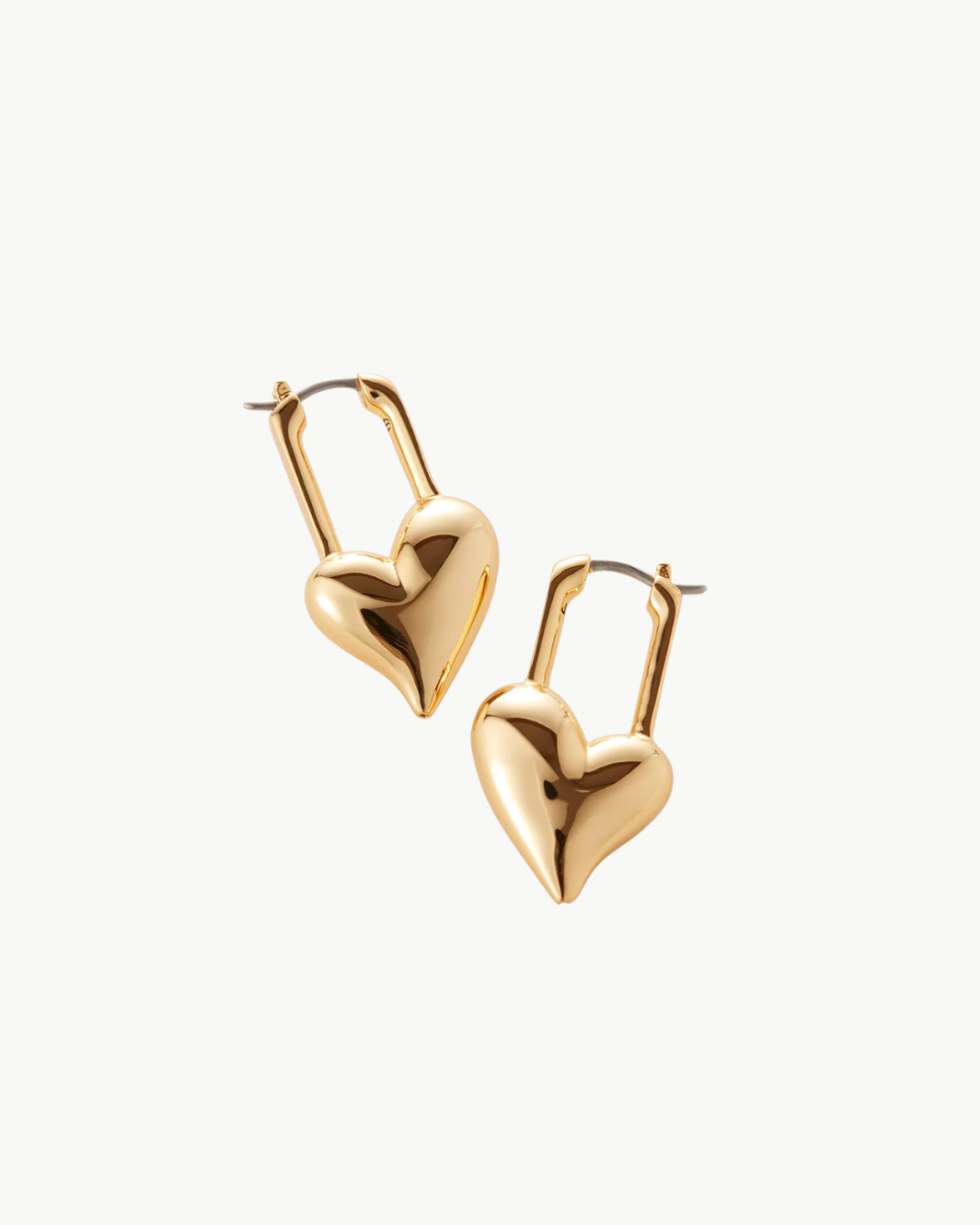 PADLOCK HEART EARRINGS IN GOLD - Romi Boutique