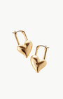 PADLOCK HEART EARRINGS IN GOLD - Romi Boutique