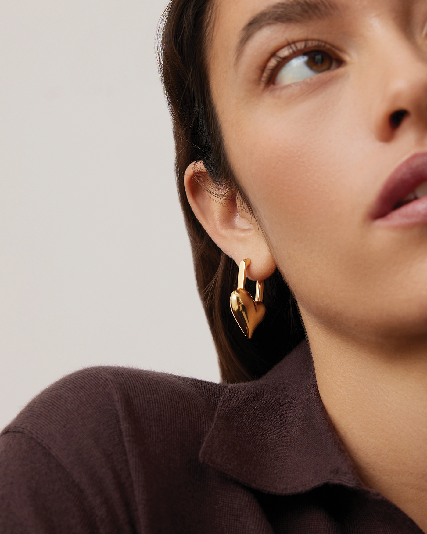 PADLOCK HEART EARRINGS IN GOLD - Romi Boutique