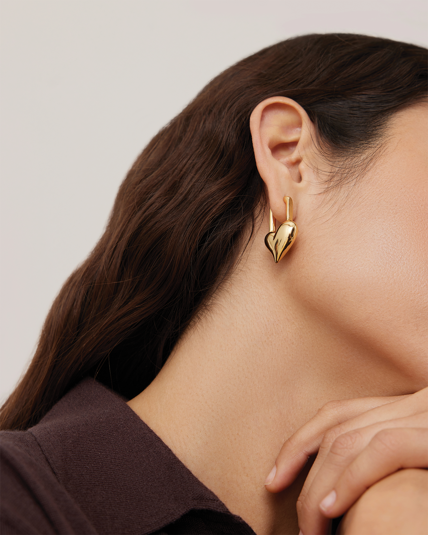 PADLOCK HEART EARRINGS IN GOLD - Romi Boutique