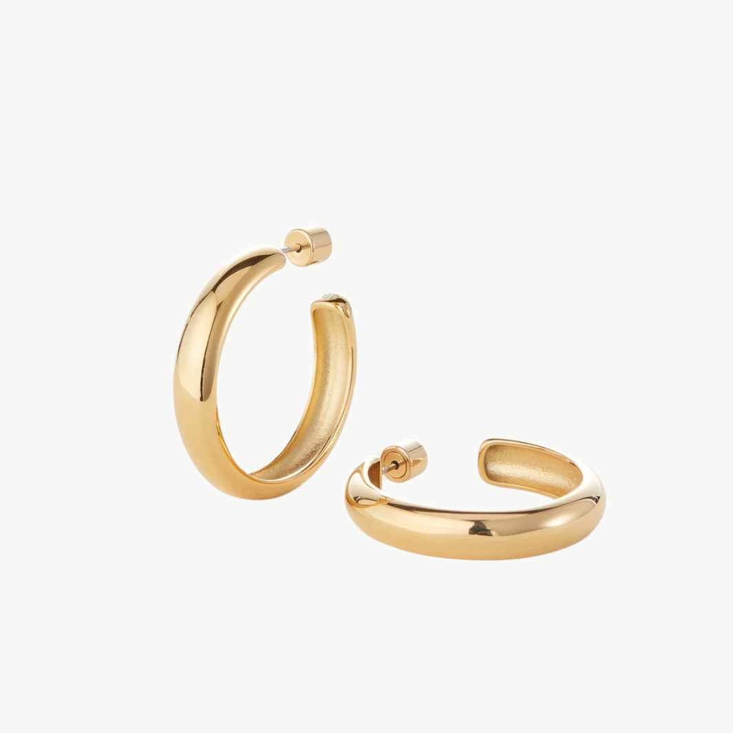 STAPLE HOOPS LARGE IN GOLD by Jenny Bird - Romi Boutique