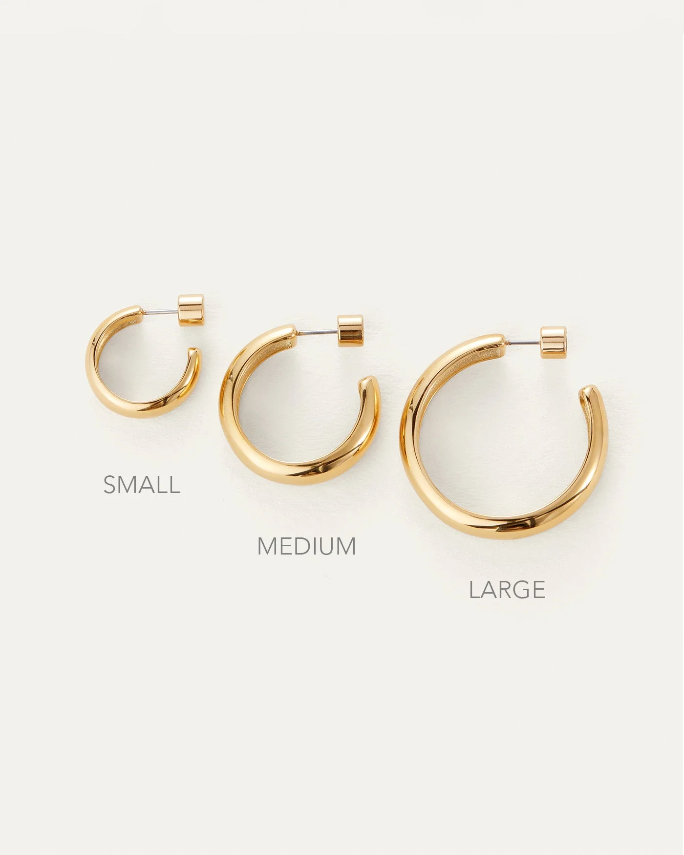 STAPLE HOOPS LARGE IN GOLD by Jenny Bird - Romi Boutique