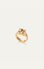 WOVEN SQUARE SIGNET RING IN HIGH POLISH GOLD B by Jenny Bird - Romi Boutique