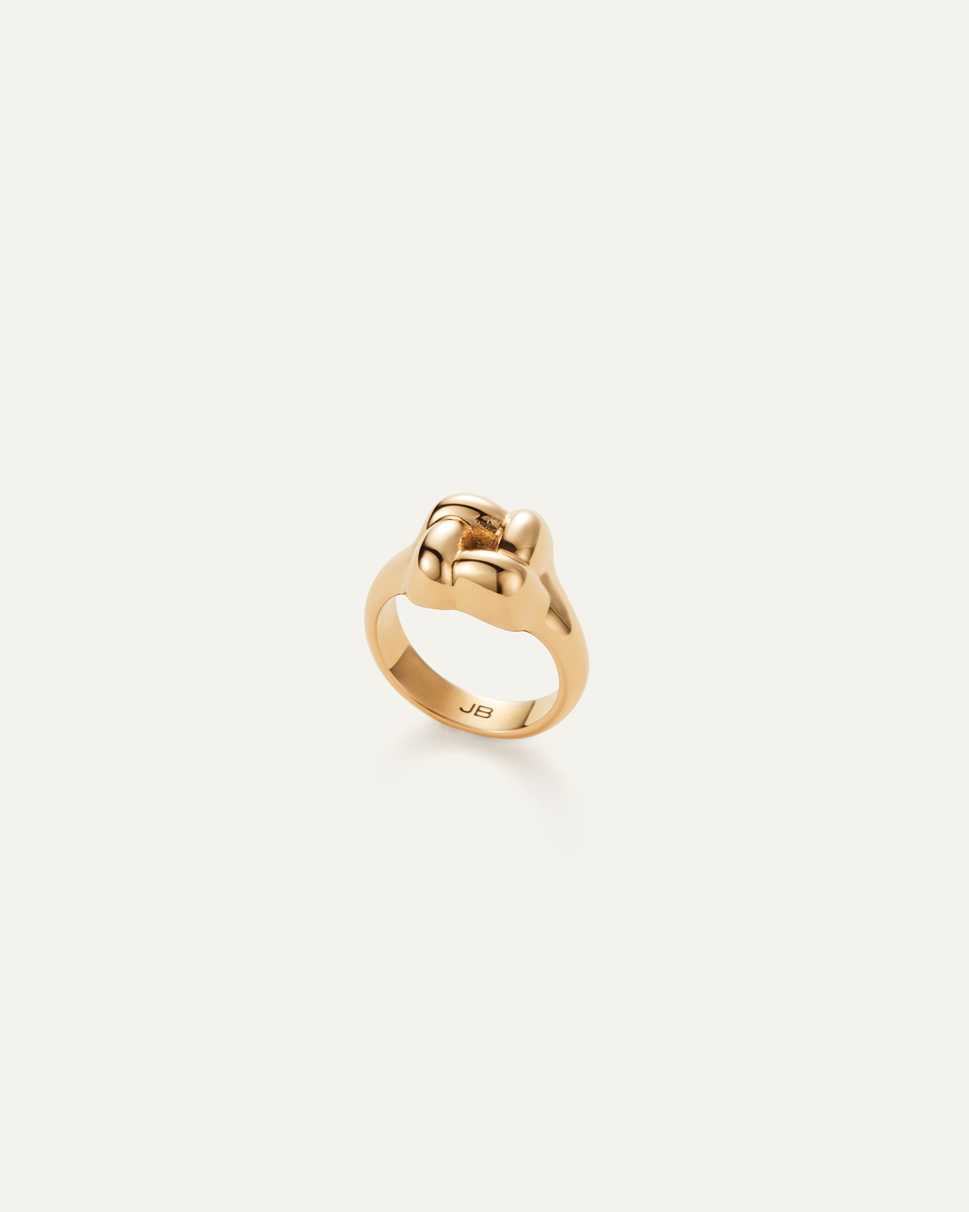 WOVEN SQUARE SIGNET RING IN HIGH POLISH GOLD B by Jenny Bird - Romi Boutique