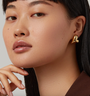 ART HEART BUTTON EARRINGS IN GOLD - Romi Boutique