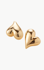 ART HEART BUTTON EARRINGS IN GOLD by Jenny Bird - Romi Boutique