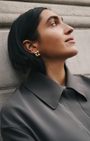 SMALL WOVEN SQUARE EARRINGS IN HIGH POLISH GOLD - Romi Boutique