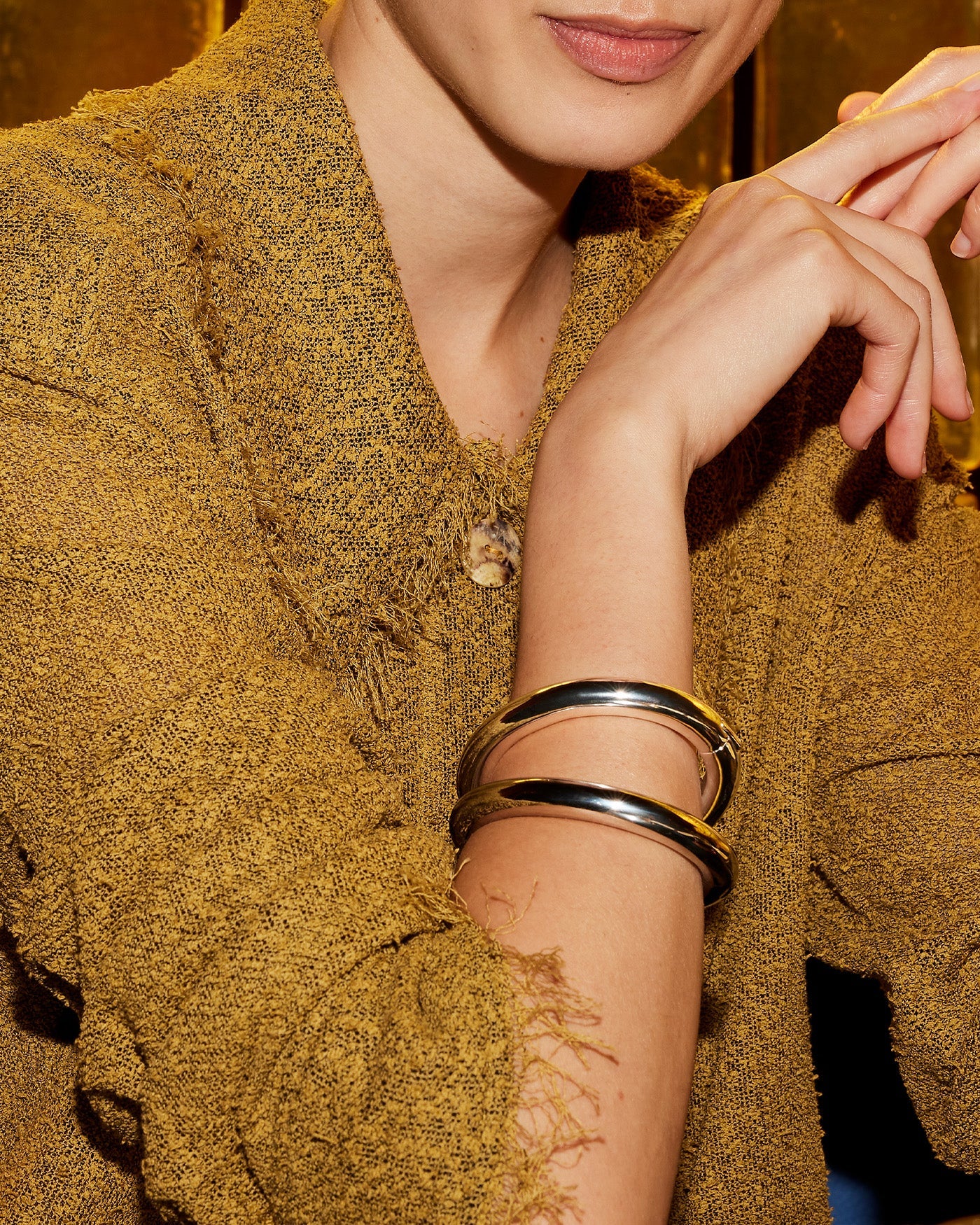 GIA MEGA BANGLE IN RHODIUM by Jenny Bird - Romi Boutique