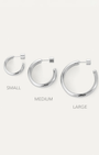 STAPLE HOOPS LARGE IN RHODIUM by Jenny Bird - Romi Boutique