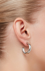 STAPLE HOOPS MEDIUM IN RHODIUM by Jenny Bird - Romi Boutique