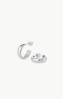 STAPLE HOOPS SMALL IN RHODIUM by Jenny Bird - Romi Boutique