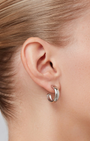 STAPLE HOOPS SMALL IN RHODIUM by Jenny Bird - Romi Boutique
