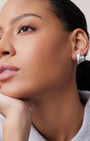 ART HEART SYMMETRICAL BUTTON EARRINGS IN SILVER - Romi Boutique