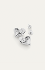 ART HEART SYMMETRICAL BUTTON EARRINGS IN SILVER - Romi Boutique