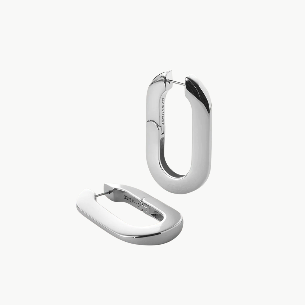 MEGA U-LINK EARRINGS IN SILVER by Jenny Bird - Romi Boutique