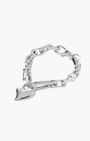 PADLOCK HEART CHAIN BRACELET IN SILVER - Romi Boutique