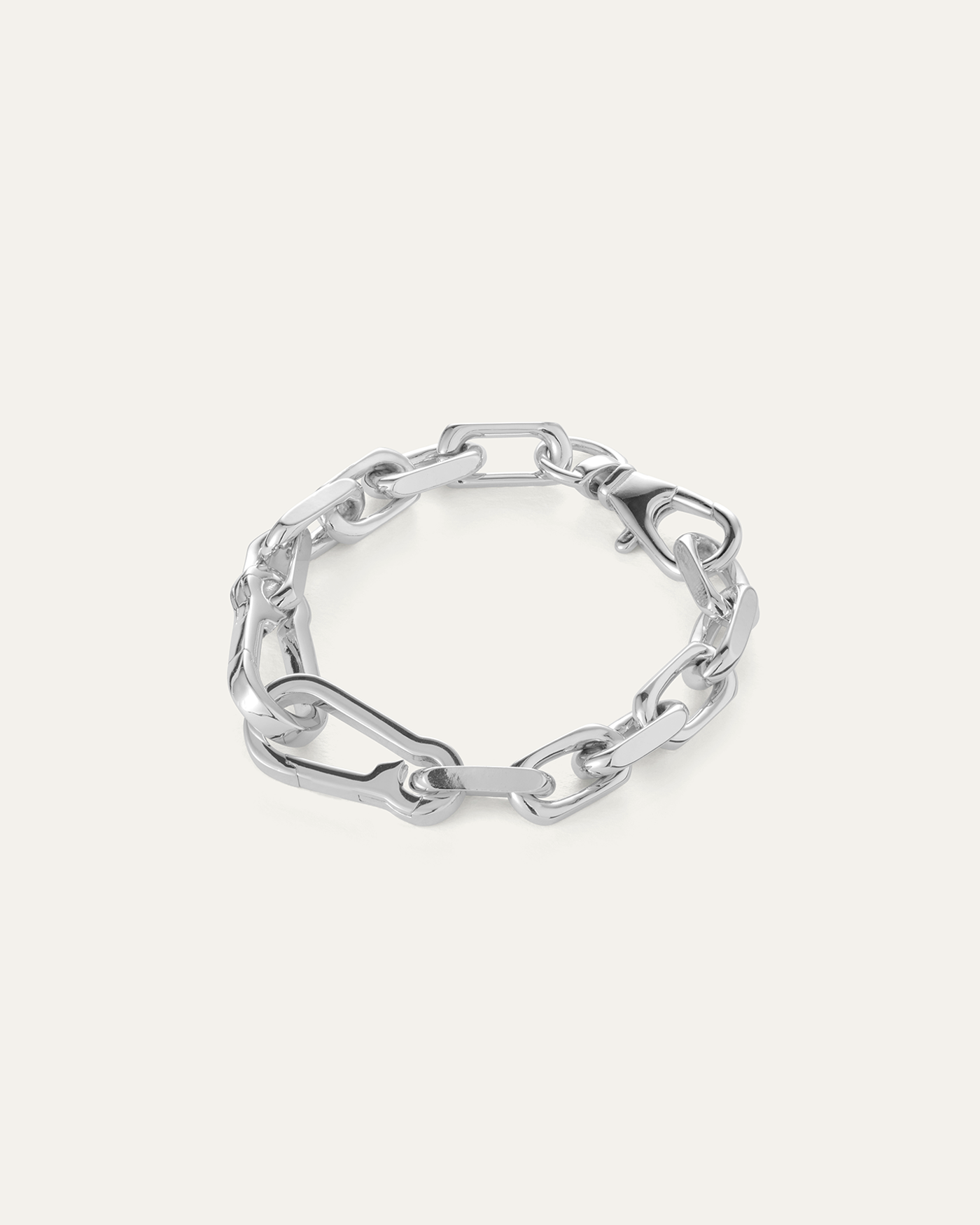 PADLOCK HEART CHAIN BRACELET IN SILVER - Romi Boutique