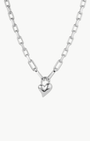 PADLOCK HEART PENDANT NECKLACE IN SILVER - Romi Boutique