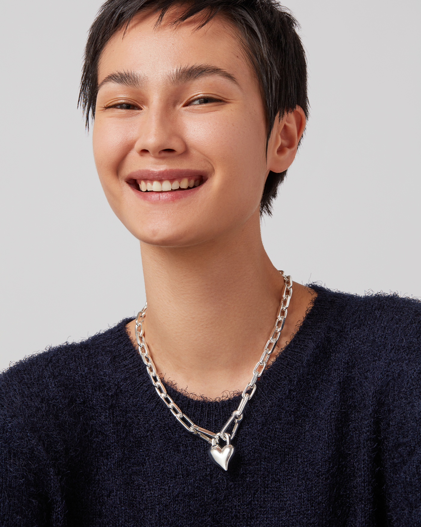 PADLOCK HEART PENDANT NECKLACE IN SILVER - Romi Boutique
