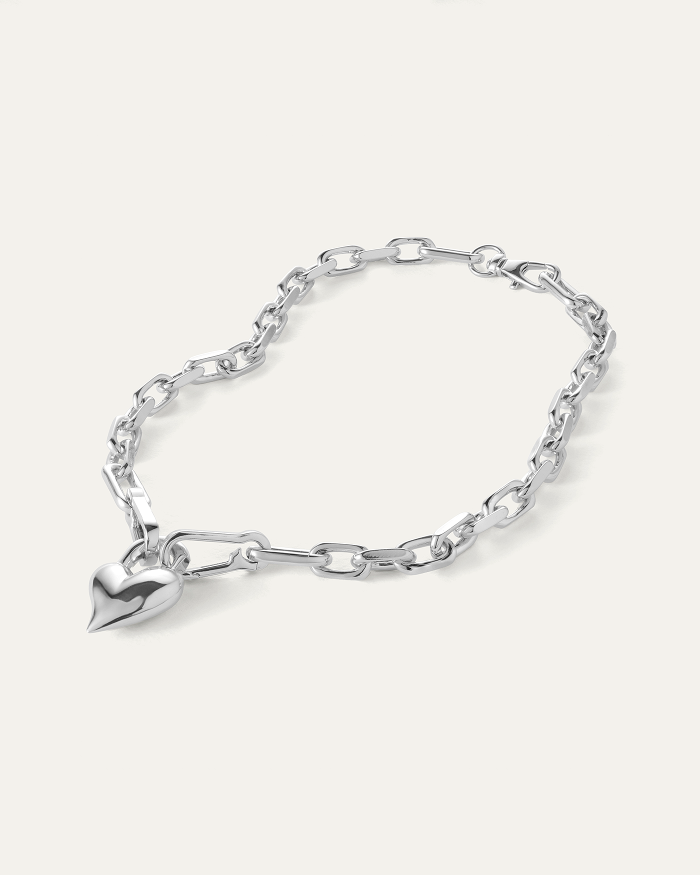 PADLOCK HEART PENDANT NECKLACE IN SILVER - Romi Boutique