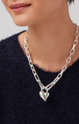 PADLOCK HEART PENDANT NECKLACE IN SILVER - Romi Boutique