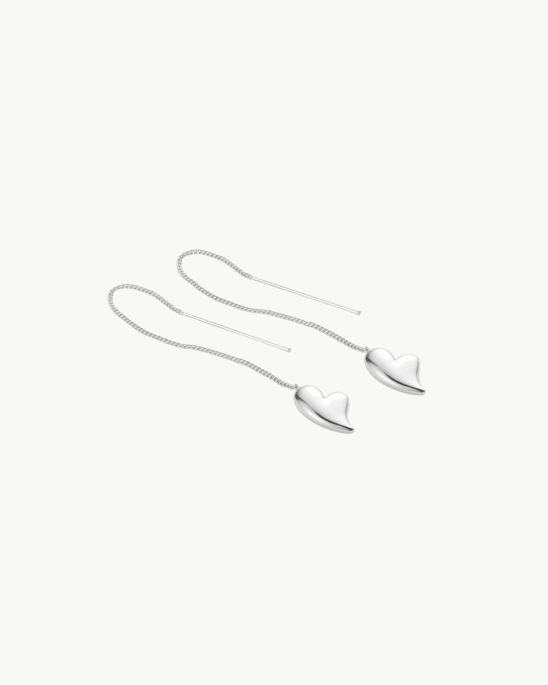 PUFFY HEART THREADERS IN SILVER - Romi Boutique