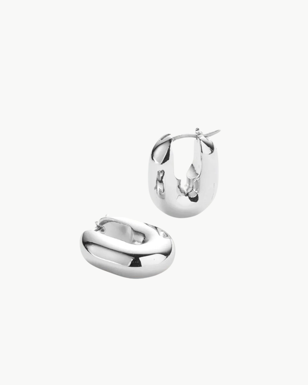 PUFFY U-LINK EARRINGS IN SILVER by Jenny Bird - Romi Boutique