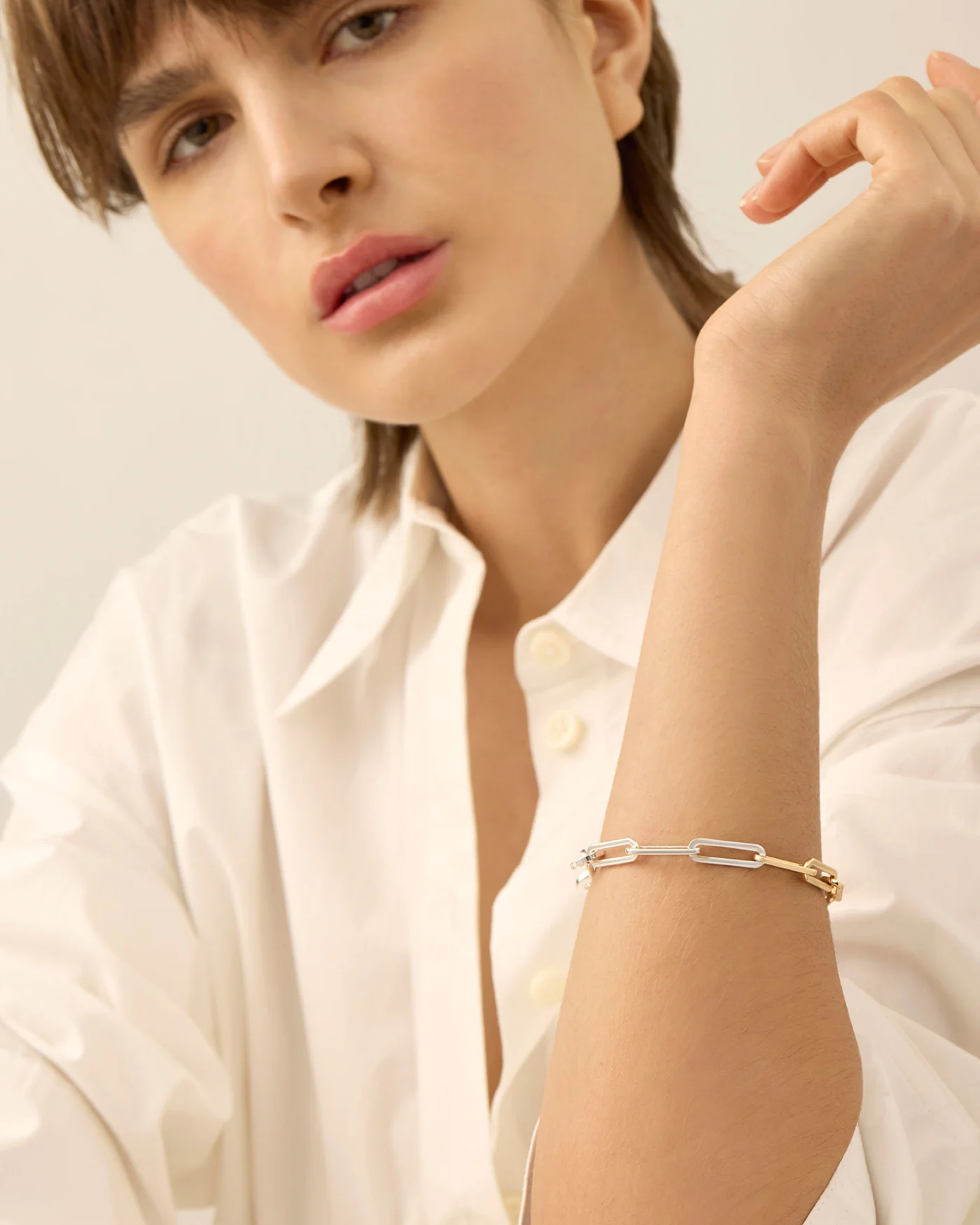 ANDI SLIM BRACELET IN TWO-TONE - Romi Boutique