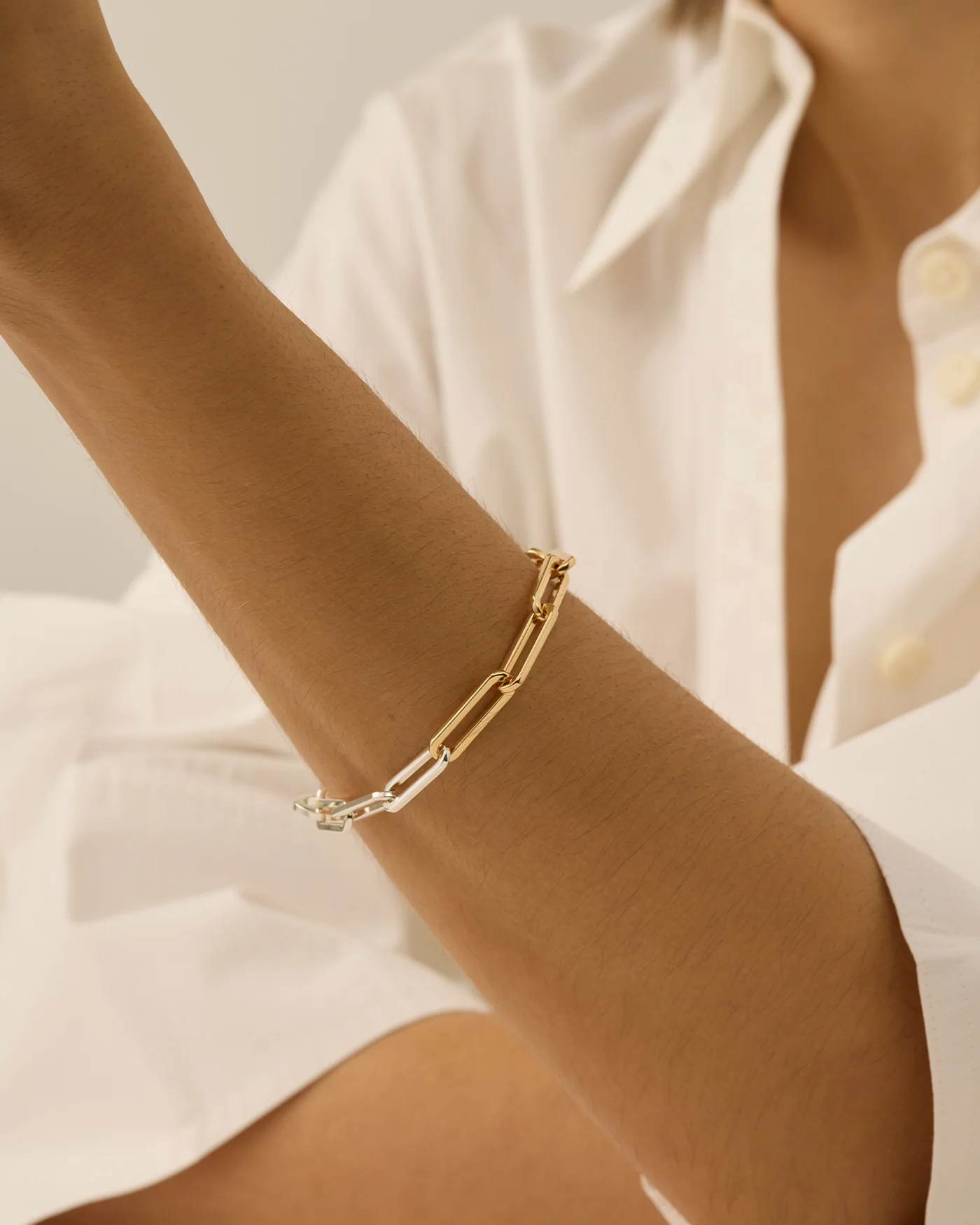 ANDI SLIM BRACELET IN TWO-TONE - Romi Boutique