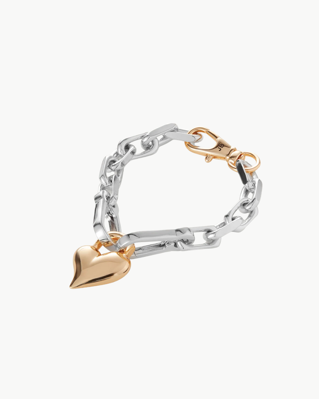 PADLOCK HEART CHAIN BRACELET IN TWO-TONE - Romi Boutique