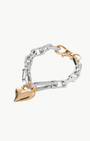 PADLOCK HEART CHAIN BRACELET IN TWO-TONE - Romi Boutique