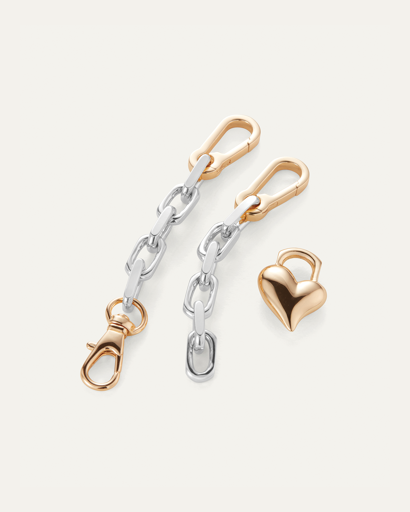 Jenny Bird PADLOCK HEART CHAIN BRACELET IN TWO-TONE