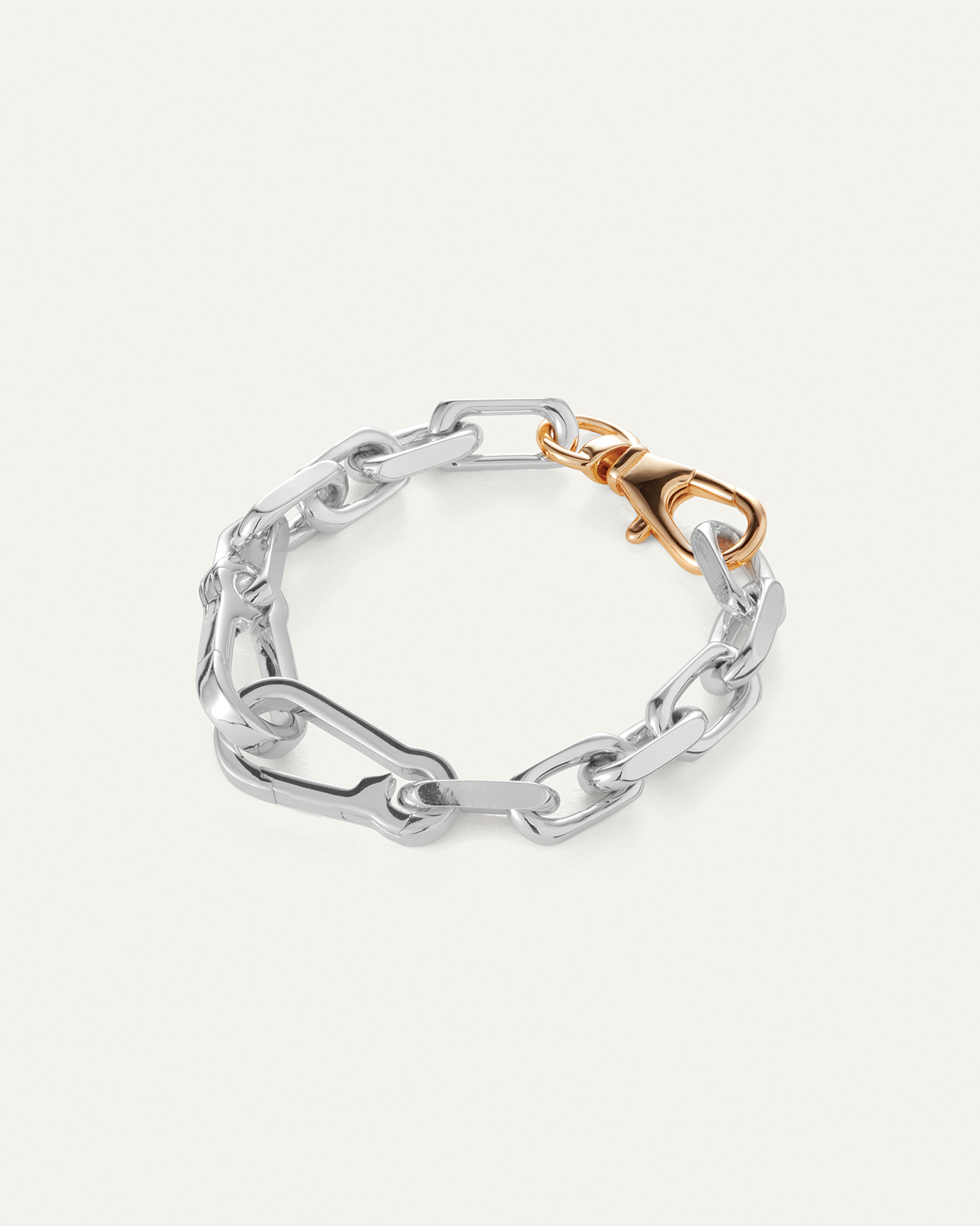 Jenny Bird PADLOCK HEART CHAIN BRACELET IN TWO-TONE