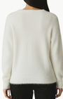CASHMERE BRUSHED BOXY VEE IN ECRU - Romi Boutique