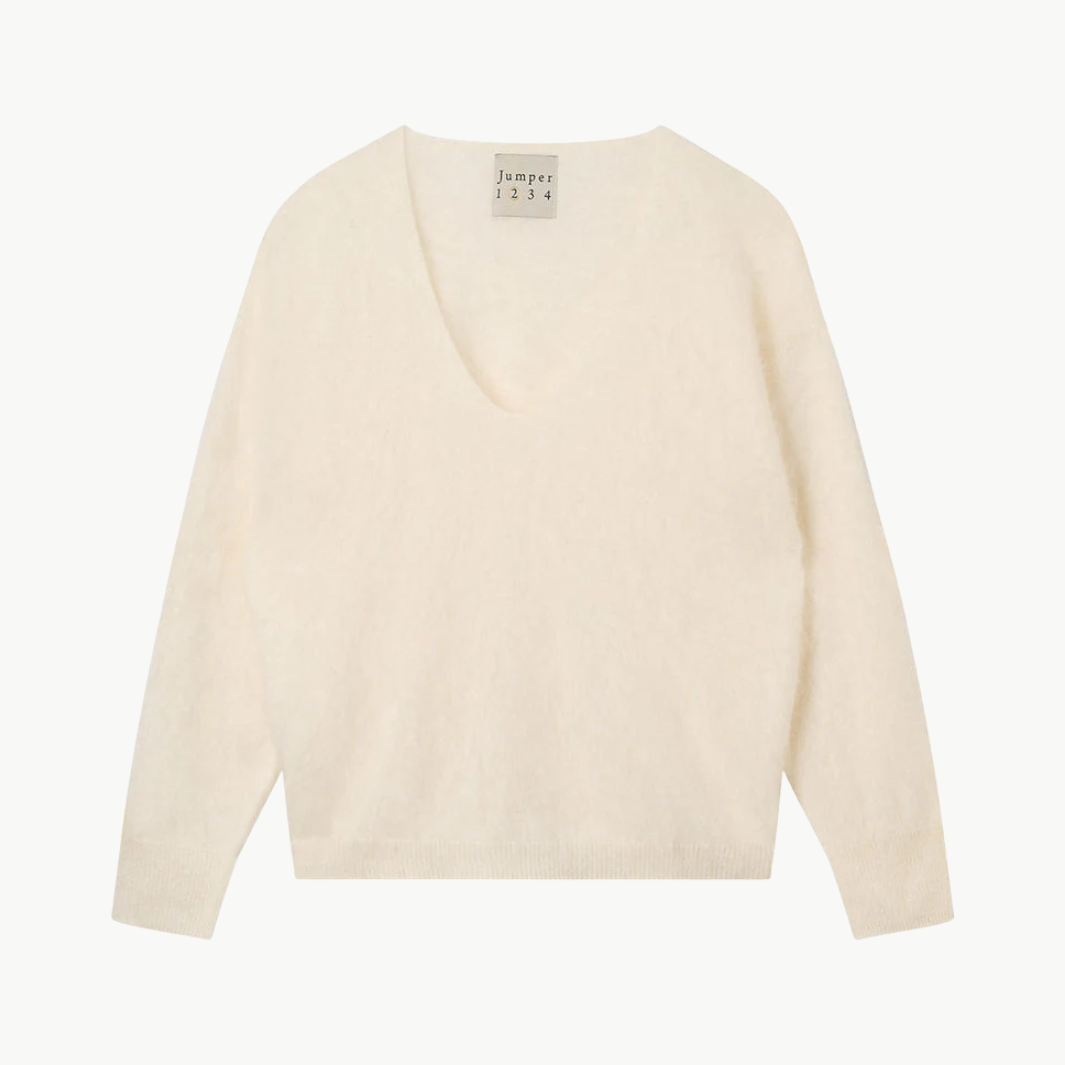 CASHMERE BRUSHED BOXY VEE 