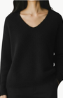 CASHMERE BRUSHED BOXY VEE IN NIGHT - Romi Boutique