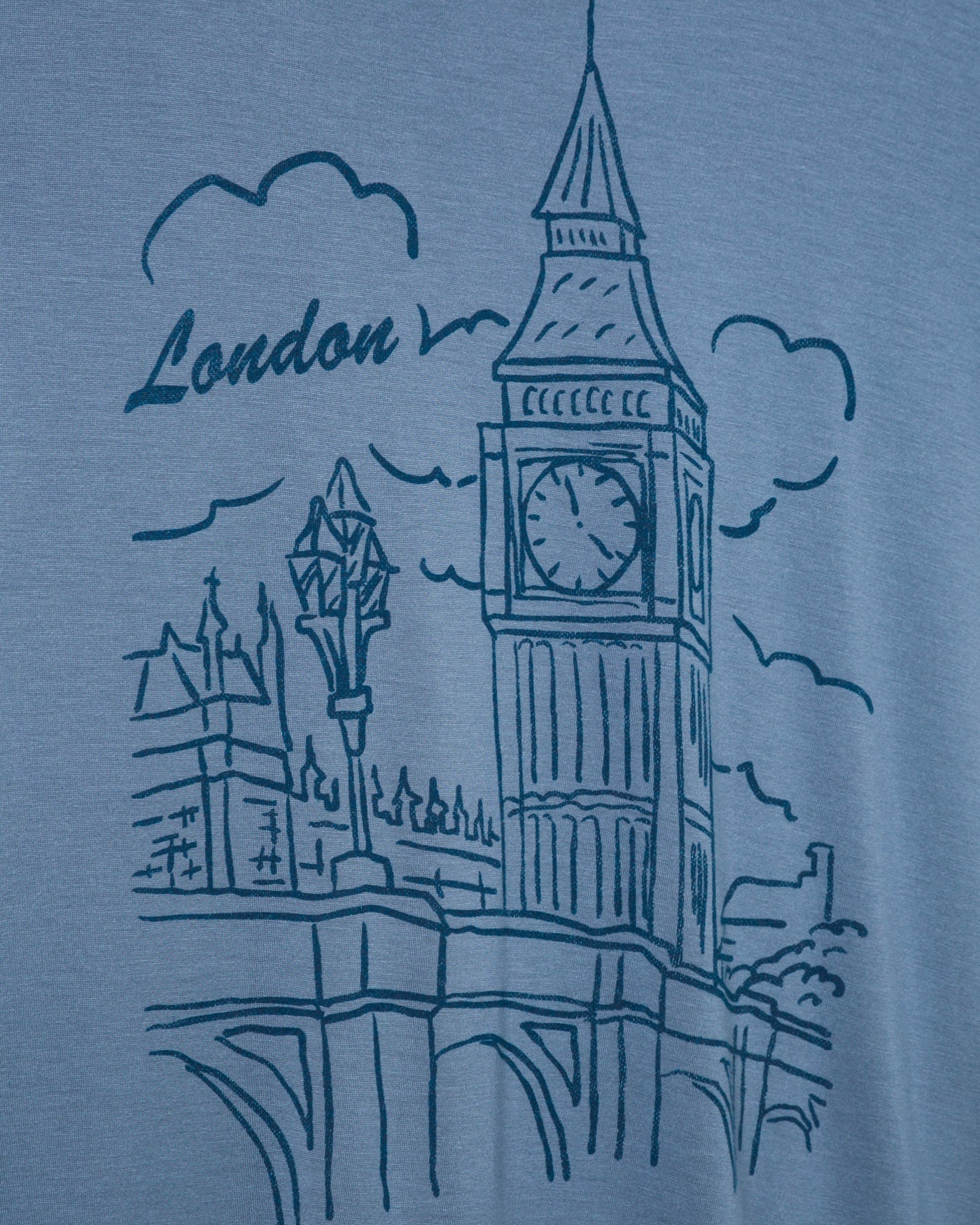 LONDON BIG BEN TEE IN DEEP INDIGO - Romi Boutique