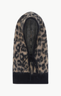 FLUFFY SYBEL HOOD IN CAMEL LEOPARD - Romi Boutique