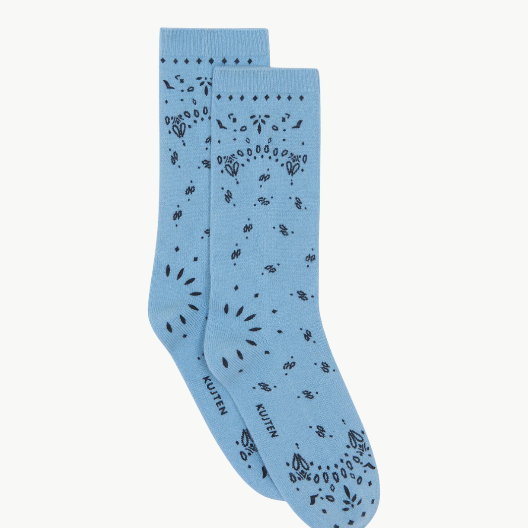 SIG BANDANA SOCKS IN BLUE ICE - Romi Boutique